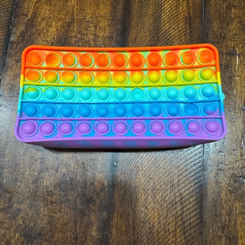 Rainbow Pop It Fidget Pencil case